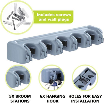 Wall mount online broom holder