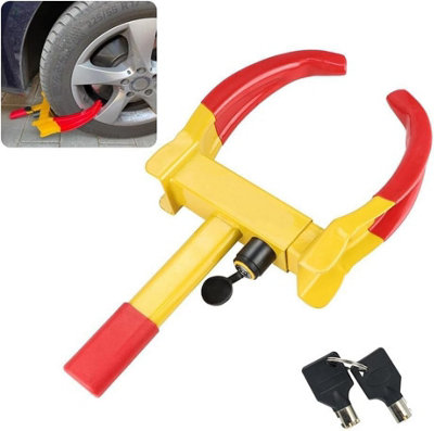 MantraRaj Wheel Clamp Lock Heavy Duty Car Wheel Lock Clamps, Caravan Lock Car Clamp with 2 Keys