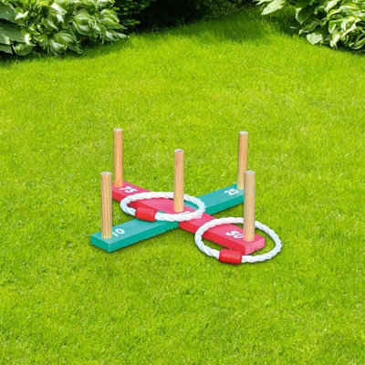 MantraRaj Wooden Garden Quoits Ring Toss Indoor Outdoor Family Pegs ...