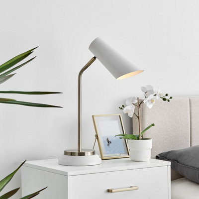 Matte white store table lamp