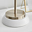 MANU Matte White and Gold Chrome Metal Table Lamp Light Including A Rated Energy Efficient LED Bulb