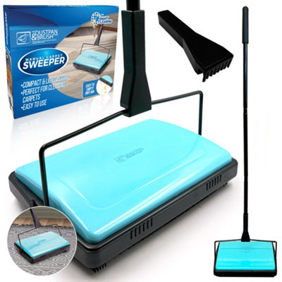 Manual Carpet Sweeper with Detachable Cleaning Comb Cordless Carpet ...
