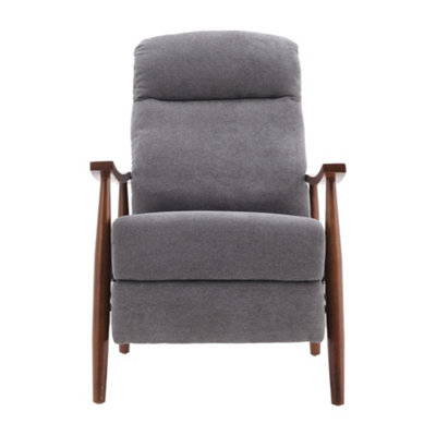 Manual Fabric Recliner Chair Armchair Sofa Chair with Foldable Footrest