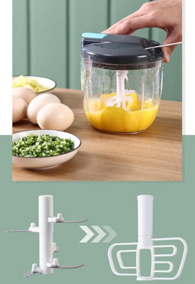 Manual Food Chopper Pull String with Handle and Cover
