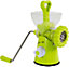 Manual Hand Operated Meat Grinder with Wide Hopper, Three Blades (Fine, Coarse and Chopping), Sausage Nozzle and Pusher