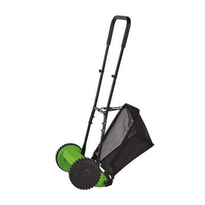 Manual Hand Push Lawn Mower, 40.5cm Cutting Width, 4-Stage Height ...