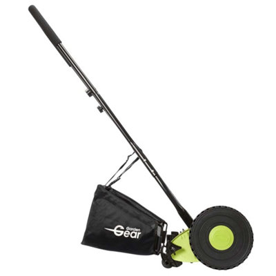 Manual Lawnmower Hand Push Mower Grass Cutter with Rear Roller & 17 Litre Grass Collection Bag