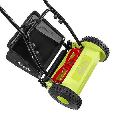Manual Lawnmower Hand Push Mower Grass Cutter with Rear Roller & 17 Litre Grass Collection Bag