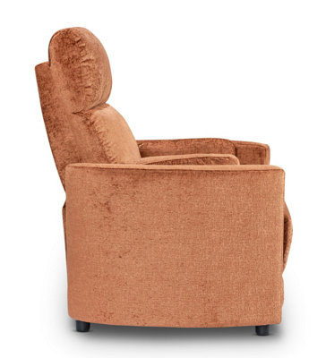 Manual Recliner Chair in Orange Chenille Fabric