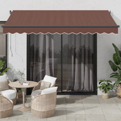 MANUAL RETRACTABLE AWNING SUN SHADE CANOPY FOR PATIO GARDEN
