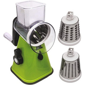 Manual Rotary Nutrislicer - 3 in 1 Counter Cutter, Grater and Slicer for Fruit, Vegetables, Cheese - H27.5 x W12 x D12cm