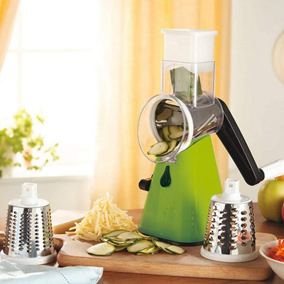  Manual Tabletop Drum Cheese Grater, 3 in 1 Rotary