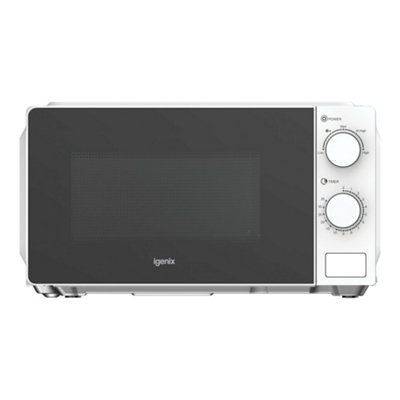 Manual Solo Microwave, 700W, 20 Litre, 35 Minute Timer, White, Igenix IGMS02071W