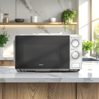 Manual Solo Microwave, 700W, 20 Litre, 35 Minute Timer, White, Igenix IGMS02071W