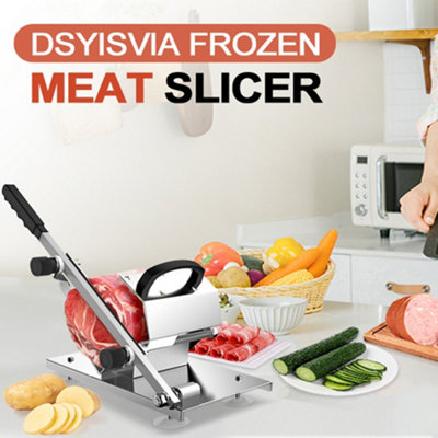 Manual Frozen Meat Slicer - Adjustable Thickness Stainless Steel Meat Cutter For Home