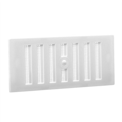 Map Adjustable Air Vent with Flyscreen Cover, 6" x 3" (152mm x 76mm), Hit & Miss Ventilation Cover, White
