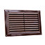 Map Louvre Air Vent Cover Brown with Fixed Flyscreen 9x6 (229mm x 152mm)