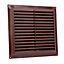 Map Louvre Air Vent Cover Brown with Fixed Flyscreen 9x9 (229mm x 229mm)