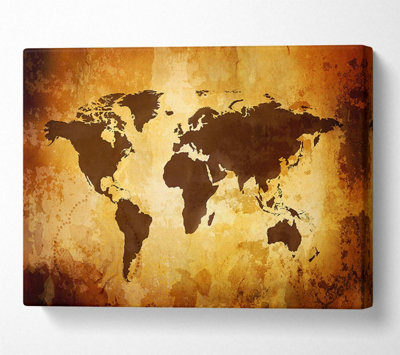 Map Of The World 12 Canvas Print Wall Art - Medium 20 x 32 Inches