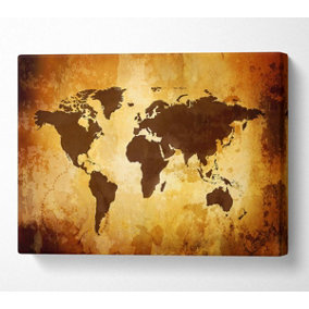 Map Of The World 12 Canvas Print Wall Art - Medium 20 x 32 Inches
