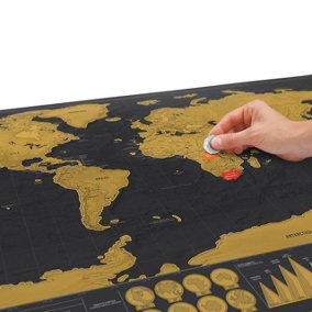 Map of The World Scratch Poster Deluxe Edition