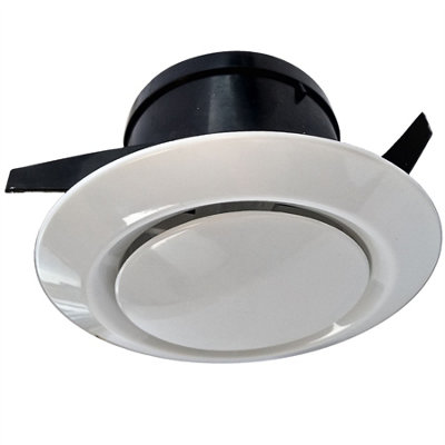 Map Round Vent Ceiling Diffuser Vent 100mm 4", Adjustable Fan Air Extract Ventilation White ABS Plastic