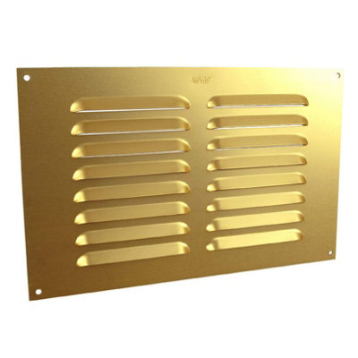 MAP Vents 956-27 Metal Louvre Vents, Brass, 9