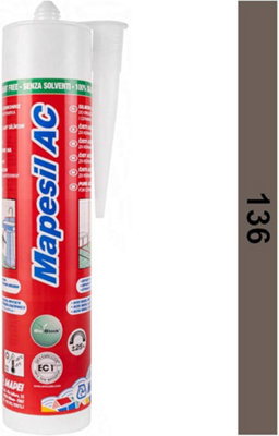 Mapesil AC Mould Resistant Silicone Sealant Mud 136
