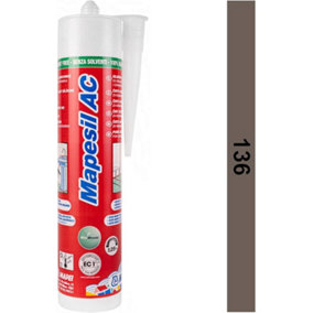 Mapesil AC Mould Resistant Silicone Sealant Mud 136