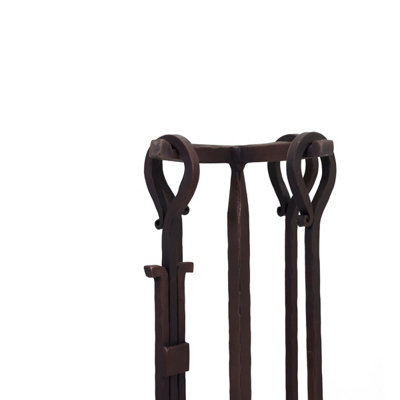 Maple Fireside Companion Set Iron Black Traditional Black Tool Stand Tongs Poker - 5