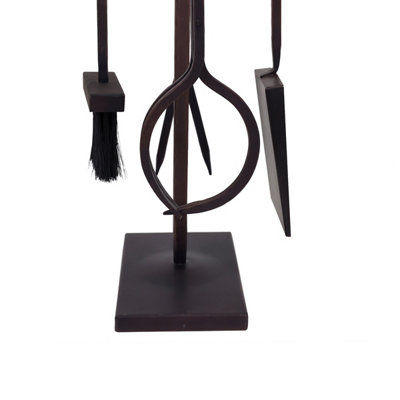 Maple Fireside Companion Set Iron Black Traditional Black Tool Stand Tongs Poker - 7