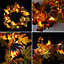 Maple Leaves Fall Door Wreath Harvest Festival Decorations 50 cm
