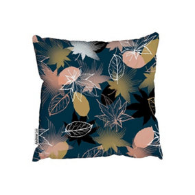 Maple leaves mix with autumn leafs (Outdoor Cushion) / 45cm x 45cm