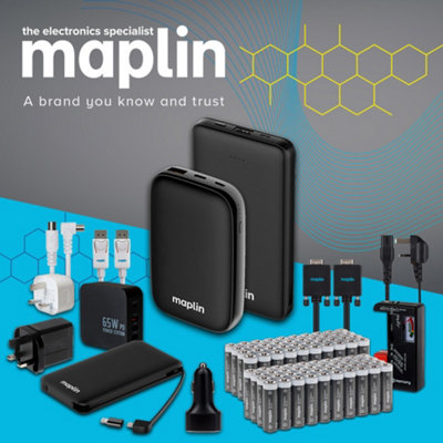 Maplin 10000mAh Power Bank PD Quick Charge 3.0 USB-C and USB-A High Speed Charging
