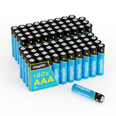 Maplin 80x AAA LR03 10 Year Shelf Life High Performance 1.5 V Alkaline Batteries Price Comparisons | Compare The Build