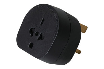 Maplin Tourist to UK Travel Adapter - Black, Pack of 10