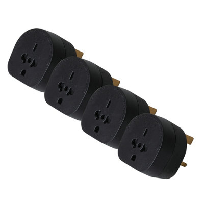 Maplin Tourist to UK Travel Adapter - Black, Pack of 4 Price Comparisons | Compare The Build