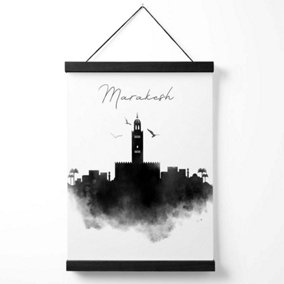 Marakesh Watercolour Skyline City Medium Poster with Black Hanger