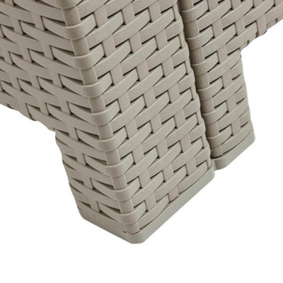 Marbella 2-Seater Rattan Effect Sofa in Grey with Cushions - 5