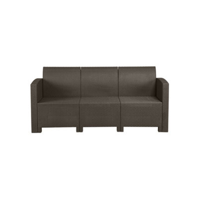 Marbella 3 Seater Rattan Sofa - Brown - 5