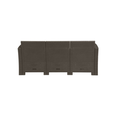 Marbella 3 Seater Rattan Sofa - Brown - 6
