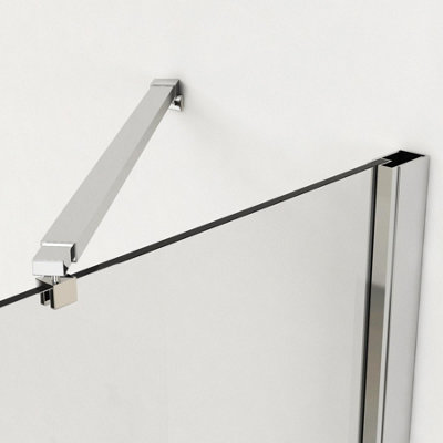 Walk In Screen Panel 700mm Wet Room Shower Enclosure Glass With Shower Tray 1200x700mm - View #11