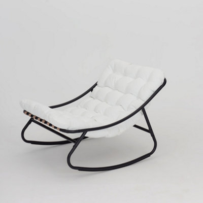 Marbella Black Rocking Chair Ivory Cushions DIY at B Q