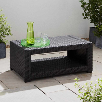 Marbella Rattan Effect Coffee Table - Graphite