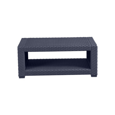 Marbella Rattan Effect Coffee Table - Graphite - 3