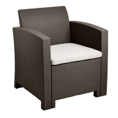 Apolima brown rattan store effect armchair