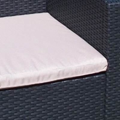 Marbella Rattan Effect Garden Armchair in Graphite with Cream Cushions - 3