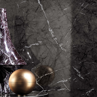 Marble Anthracite Intenso Matt Marble Effect Tile- 750mm x 750mm