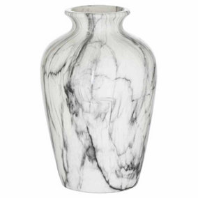 Marble Chours Vase - Ceramic - L22 x W22 x H33 cm - Grey/White