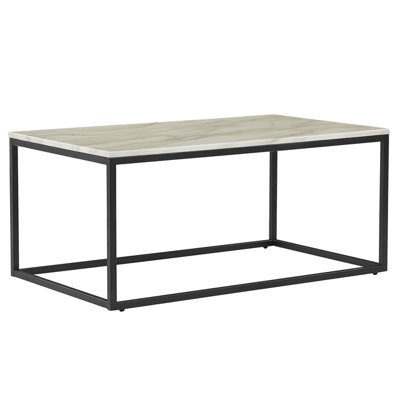 Marble Effect Coffee Table Beige and Black DELANO